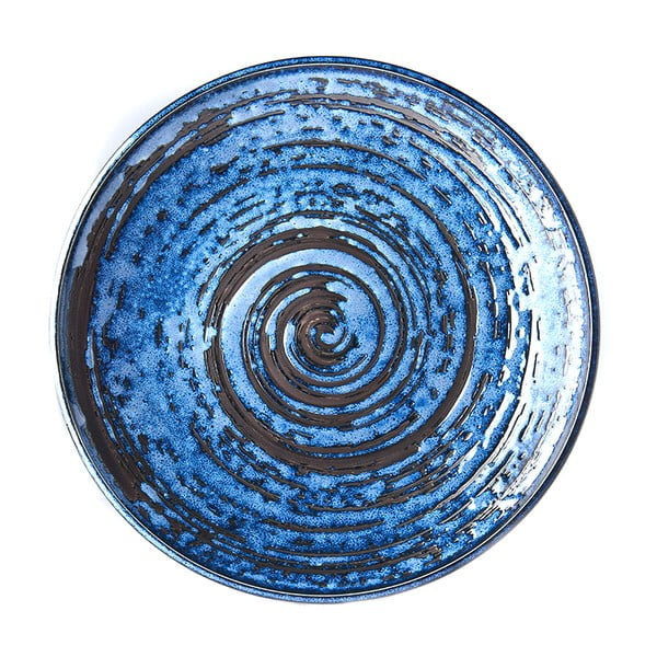 Plavi keramički tanjur MIJ Copper Swirl, ø 25 cm