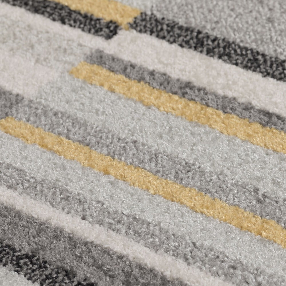 Sivo-žuti tepih Flair Rugs Urban Lines, 60 x 220 cm