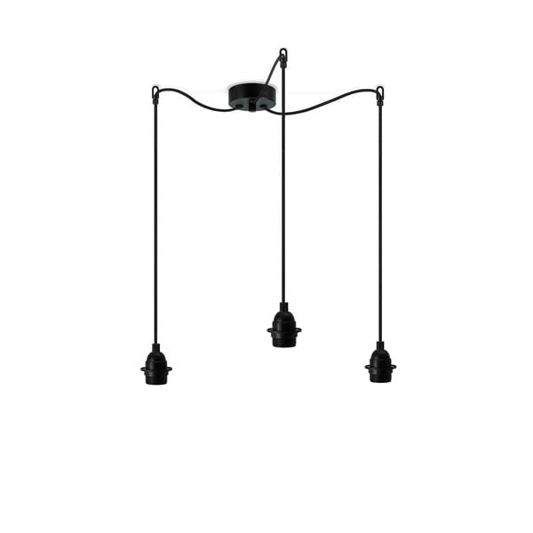Tri naoružana žarulja crna viseće svjetiljke Uno Plus
