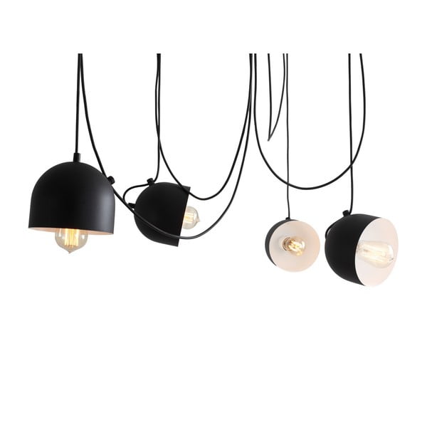 Crna viseća svjetiljka s 4 žarulje Custom Form Popo