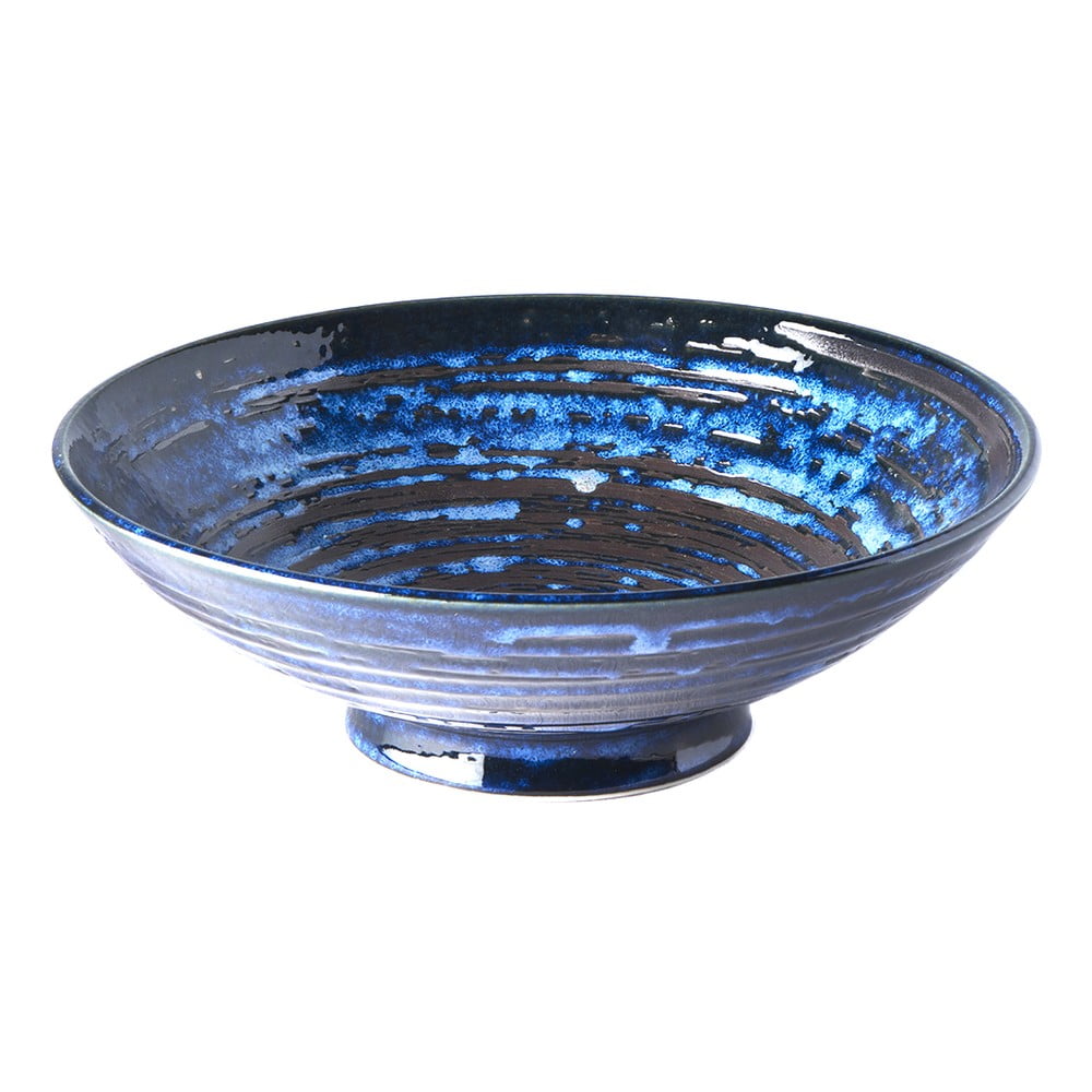 Plava keramička zdjela za serviranje MIJ Copper Swirl, ø 25 cm