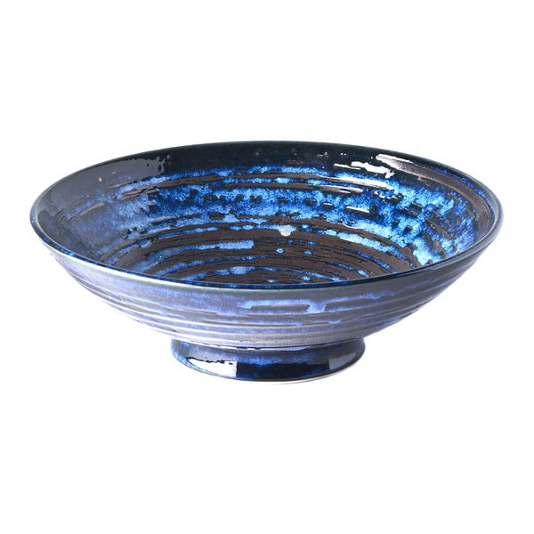 Plava keramička zdjela za serviranje MIJ Copper Swirl, ø 25 cm