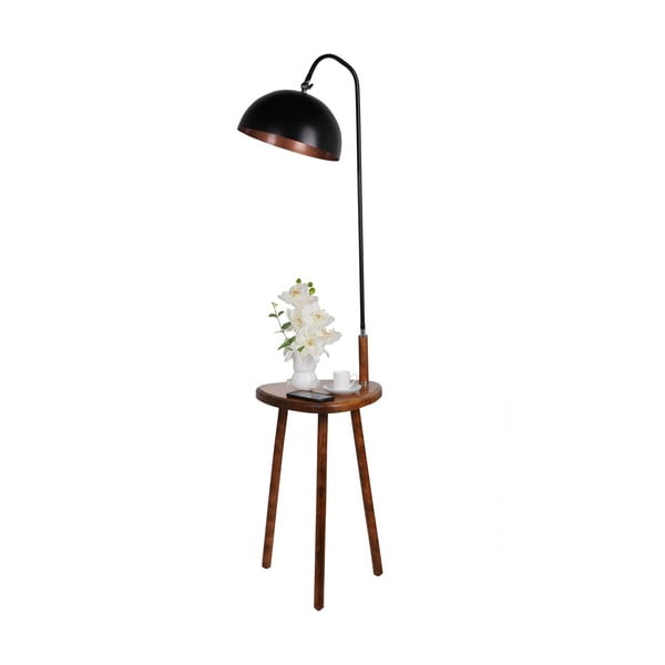Crna podna svjetiljka s pomoćnim stolićem Opviq lights