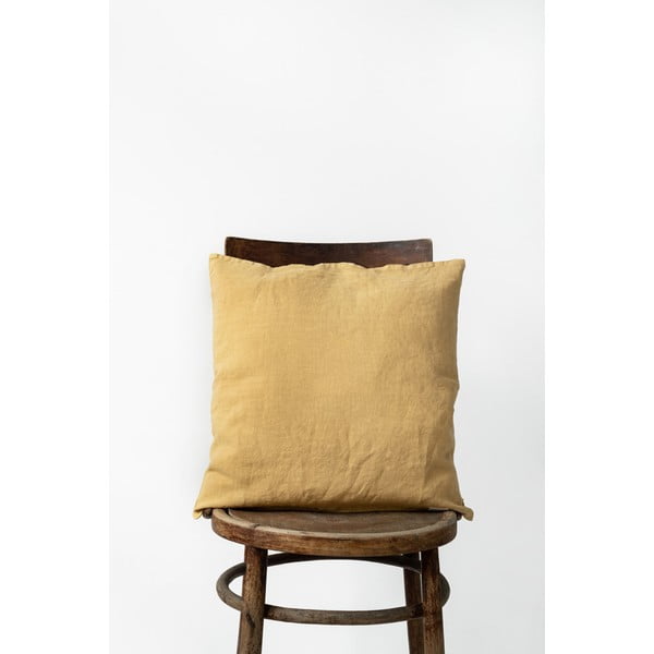 Lanena jastučnica boje meda Linen Tales, 45 x 45 cm