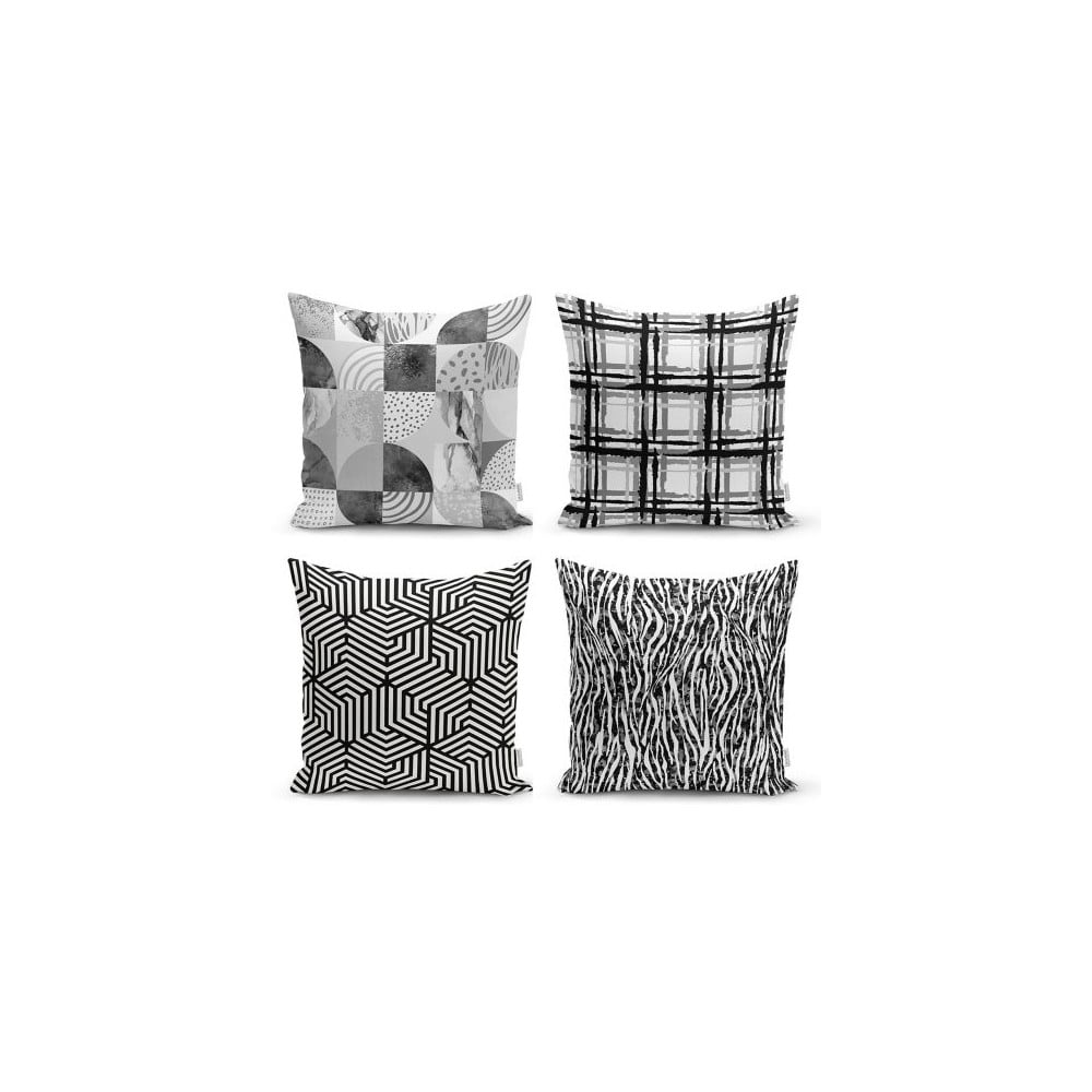 Set od 4 dekorativni premazi na jastucima Minimalistički jastuk pokriva minimalistički crtež, 45 x 45 cm