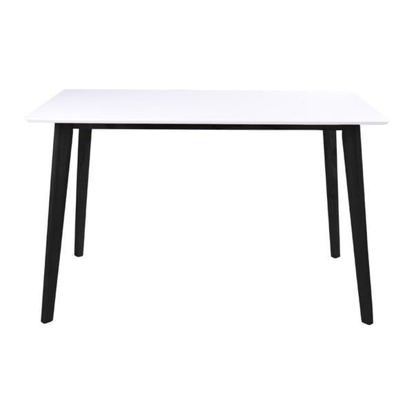 Bijeli blagovaonski stol s crnom konstrukcijom Bonami Essentials Vojens, 120 x 70 cm