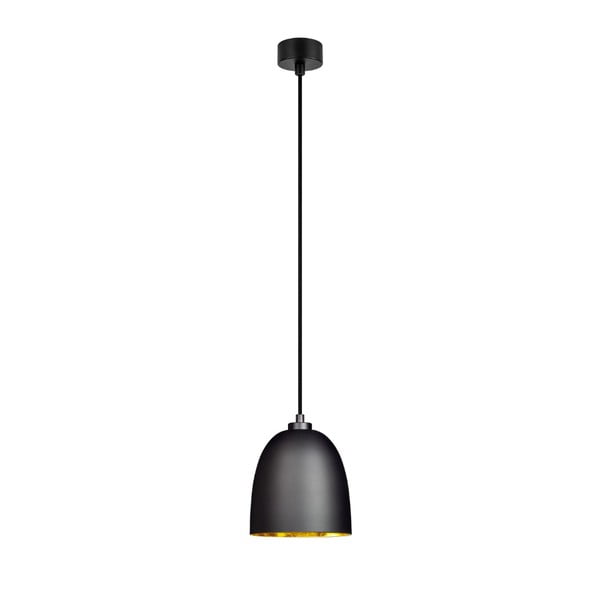 Crna viseća svjetiljka s unutarnjom stranom zlatne boje Sotto Luce Awa Matte