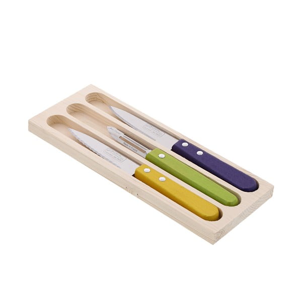 Set od 2 noža i strugalice od nehrđajućeg čelika u poklon pakiranju Jean Dubost Vegetable