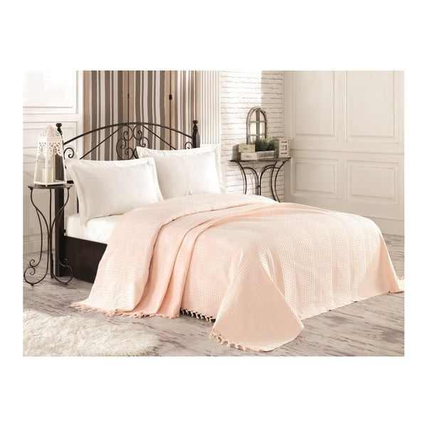 Krem pamučni prekrivač za bračni krevet Tarra, 220 x 240 cm