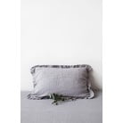 Svjetlosiva lanena jastučnica s naboranim rubom Linen Tales, 50 x 60 cm