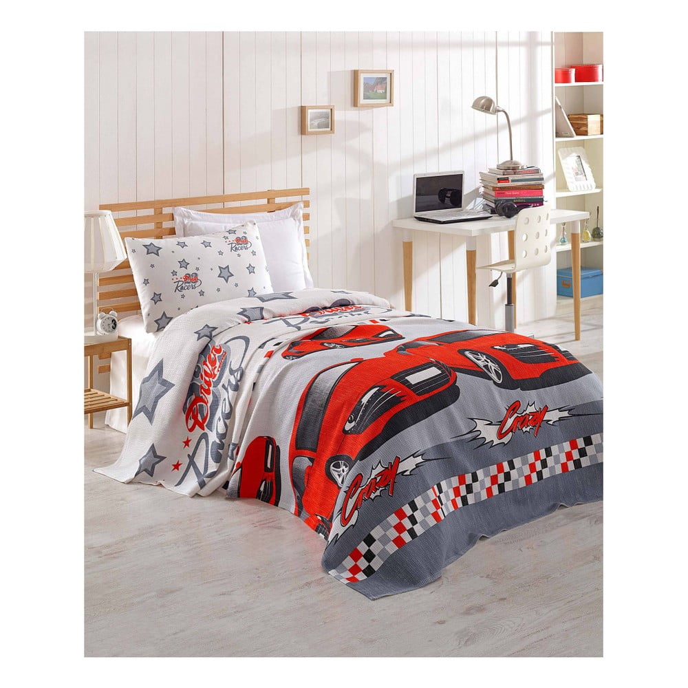 Dječji pamučni prekrivač za krevet Eponj Home Cars, 160 x 235 cm