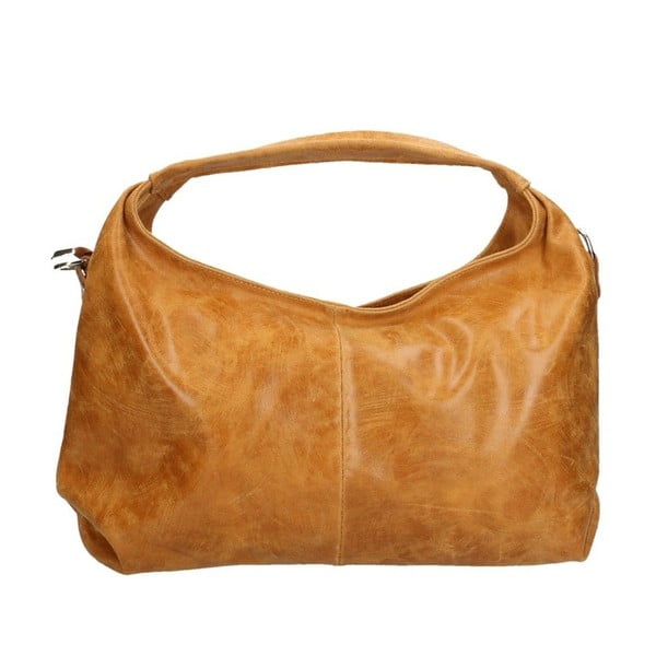 B8059 Konjak smeđa kožna torbica Chicca Borse Sabina