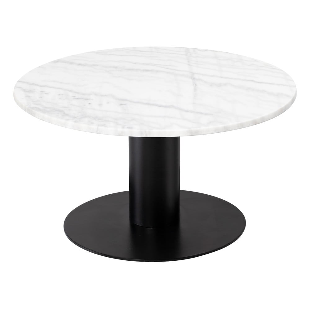 Stolić za kavu od bijelog mramora s postoljem u crnoj boji RGE Pepo, ⌀ 85 cm