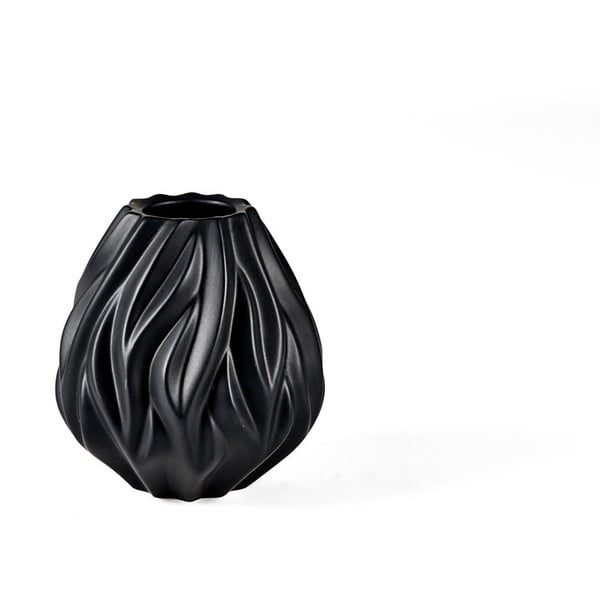 Crna porculanska vaza Morsø Flame, visina 15 cm