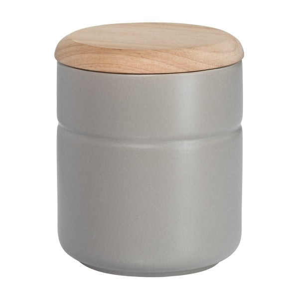 Siva porculanska staklenka s drvenim poklopcem Maxwell & Williams Tint, 600 ml