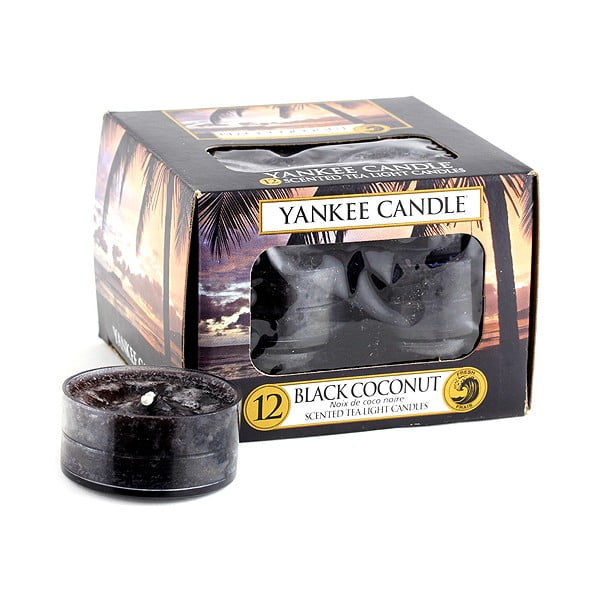Set od 12 mirisnih svijeća, Yankee Candle Crni Kokos, vrijeme gorenja 4-6 sati