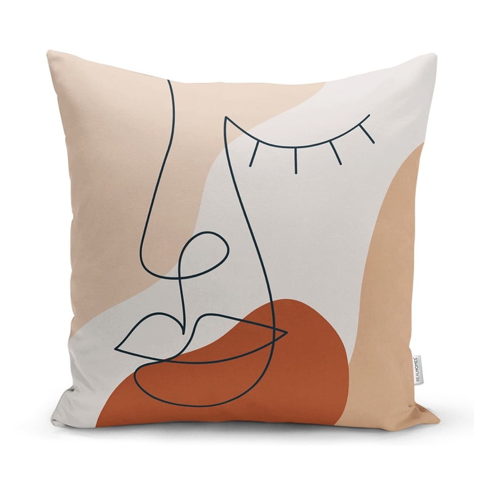 Jastuk premaz minimalistički jastuk pokriva crtanje lica pastela, 45 x 45 cm