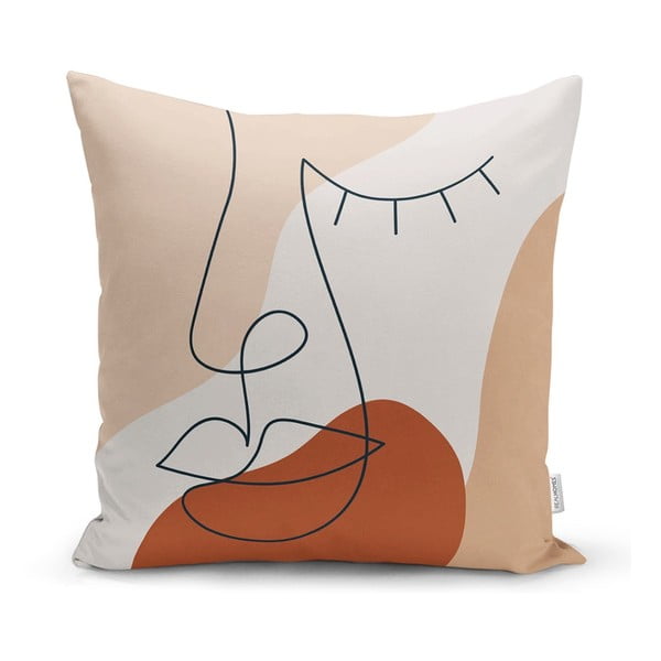 Jastuk premaz minimalistički jastuk pokriva crtanje lica pastela, 45 x 45 cm