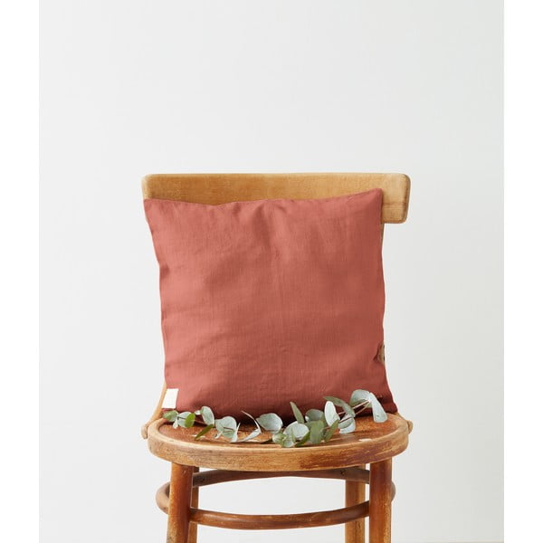 Lanena jastučnica boje marelice Linen Tales, 45 x 45 cm