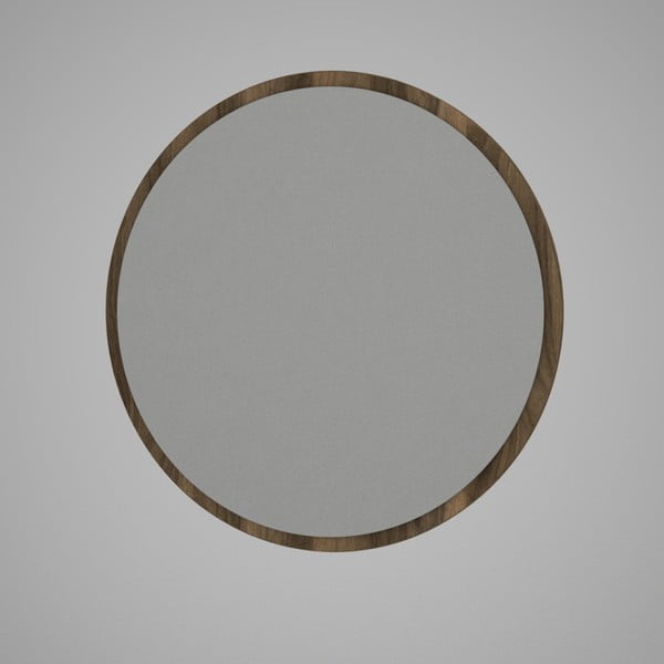 Okruglo zidno ogledalo u smeđem okviru Glob, ⌀ 59 cm
