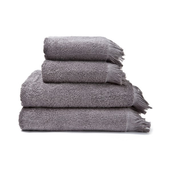 Set od 2 siva manja i 2 veća ručnika od 100% pamuka Bonami, 50 x 90 + 70 x 140 cm