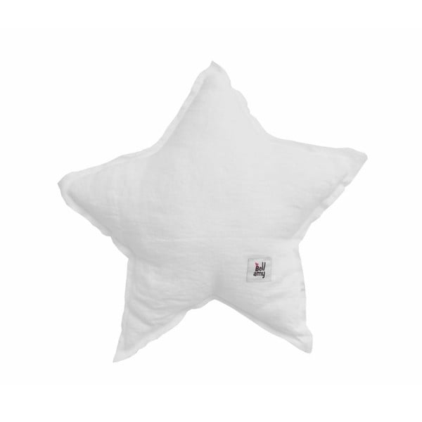 Bijeli dječji laneni jastuk u obliku zvijezde BELLAMY Snow White