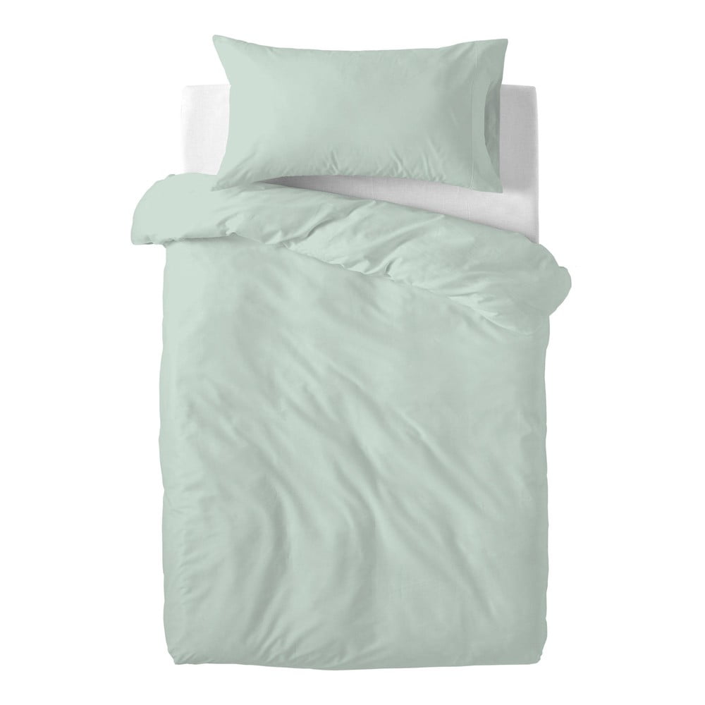 Dječja pamučna posteljina svijetlo zelene boje Happy Friday Basic, 100 x 120 cm