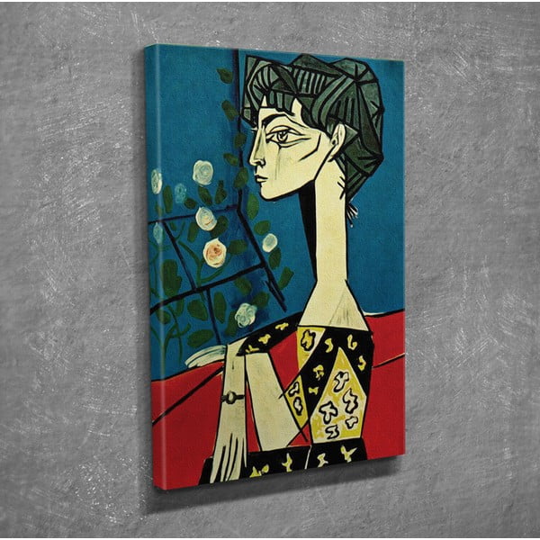 Zidna reprodukcija na platnu Pablo Picasso Jacqueline with Flowers, 30 x 40 cm