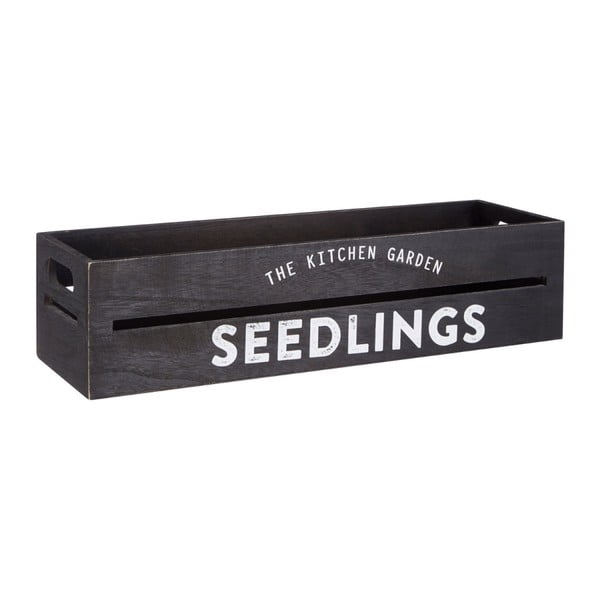 Crna drvena kutija za biljke i cvijeće Premier Housewares Seedlings, 15 x 45 cm