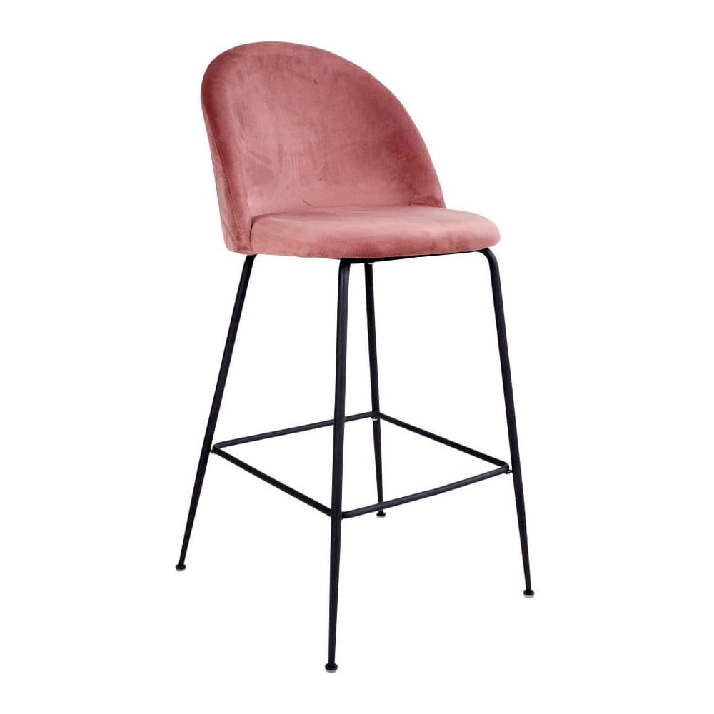 تدفق متكافئ أصبح غاضبا  Set od 2 ružičaste barske baršunaste stolice s crnim nogama House Nordic  Lausanne | Bonami