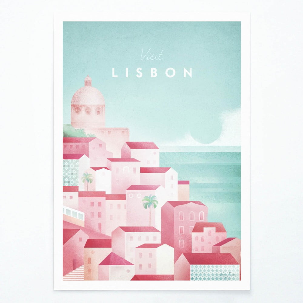 Poster Travelposter Lisbon, A3