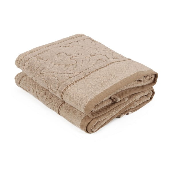 Set od 2 smeđa pamučna ručnika Sultan, 50 x 90 cm