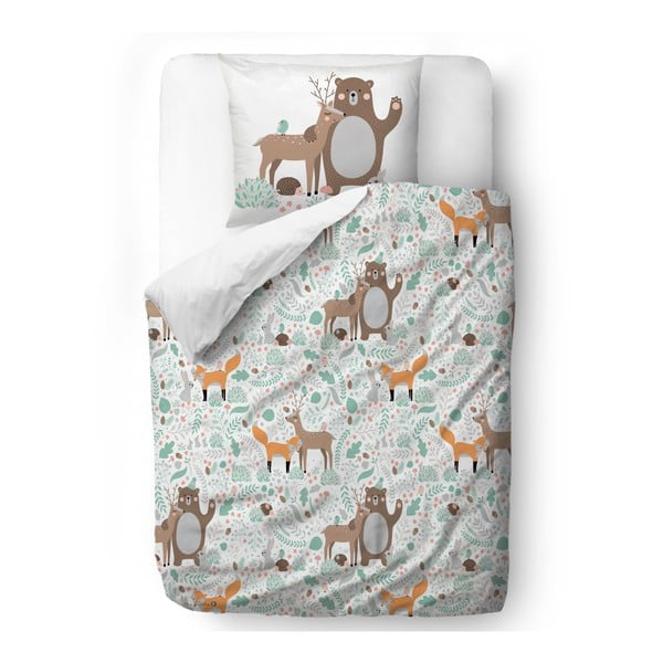 Dječja posteljina od pamučnog satena Mr. Little Fox Fox Dear Friends, 100 x 130 cm