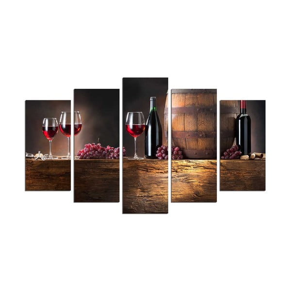 Višedijelna zidna slika Wine Food