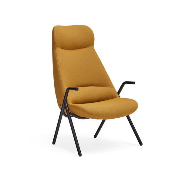 Senf žuta fotelja Teulat Dins, visina 114 cm