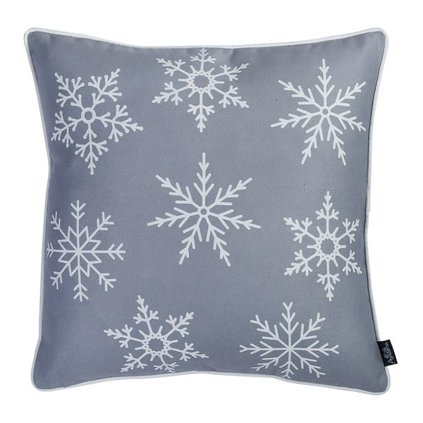 Siva jastučnica s božićnim motivom Mike & Co. NEW YORK Honey Snowflake, 45 x 45 cm