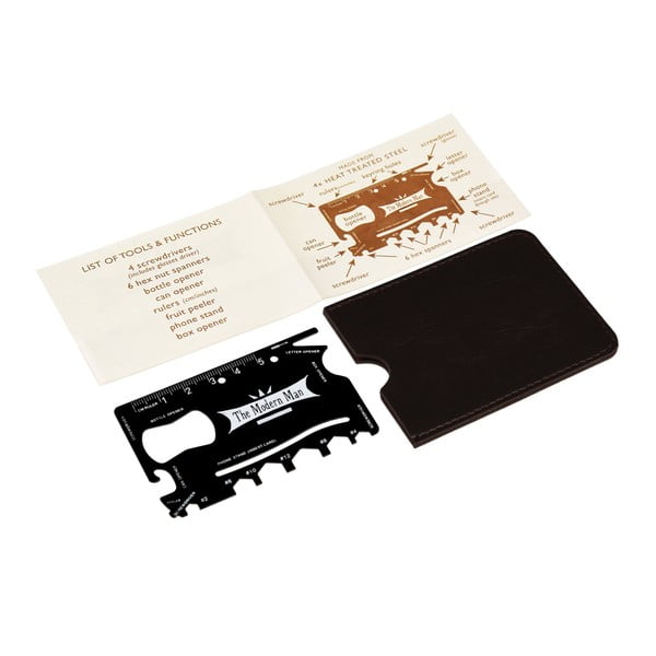 Višenamjenski alat veličine kreditne kartice s koricama od umjetne kože Rex London Modern Man