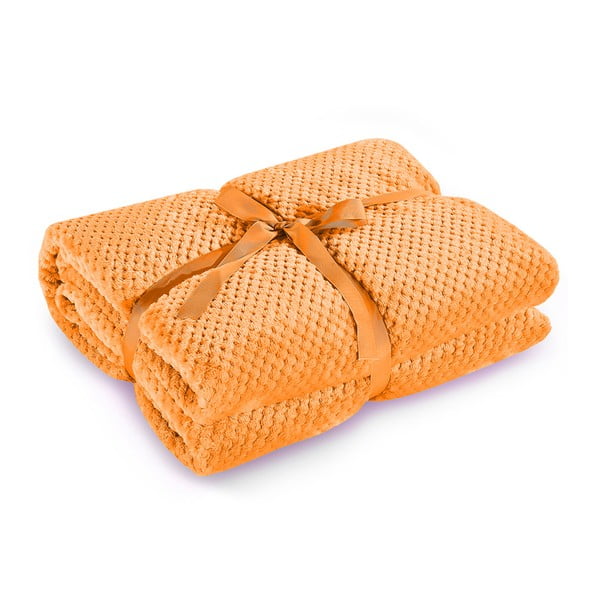 Narančasta deka od mikrovlakana DecoKing Henry, 70 x 150 cm