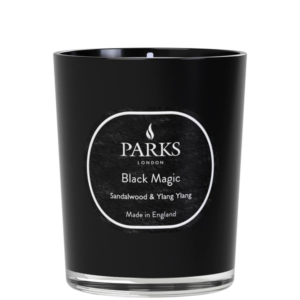 Svijeća s mirisom sandalovine i Ylang Ylang Parks Candles London Black Magic, vrijeme gorenja 45 h