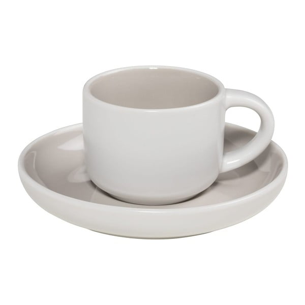 Siva i bijela porculanska šalica za espresso s tanjurićem Maxwell & Williams Tint, 100 ml