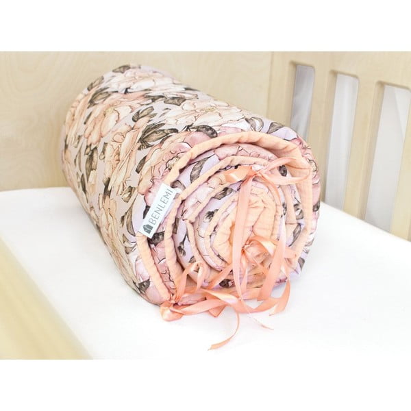Ružičasti pamučni mantinel od Benlemi Peony, dužine 180 cm