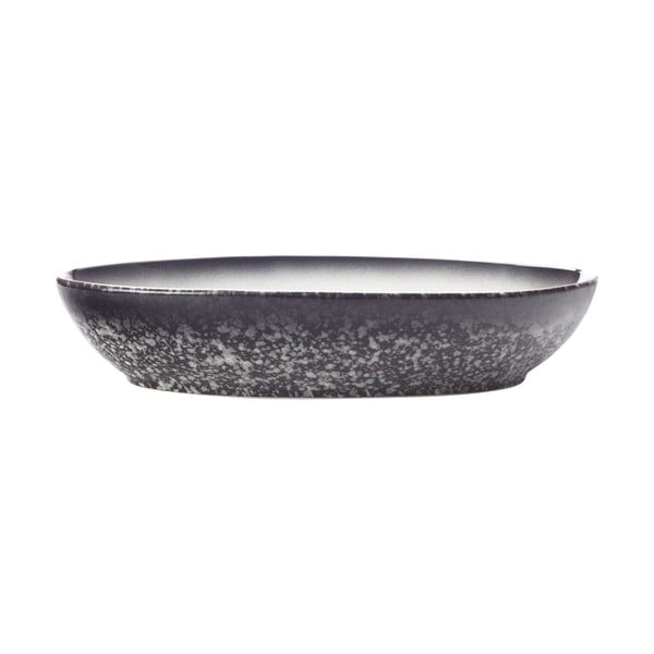 Bijelo-crna keramička ovalna zdjela Maxwell & Williams Caviar, dužine 25 cm