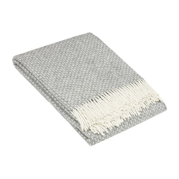 Sivi vuneni prekrivač LANZARETTI Prime, 140 x 200 cm