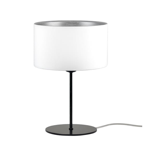 Bijela stolna lampa sa srebrnim detaljima Bulb Attack Tres S, ⌀ 25 cm