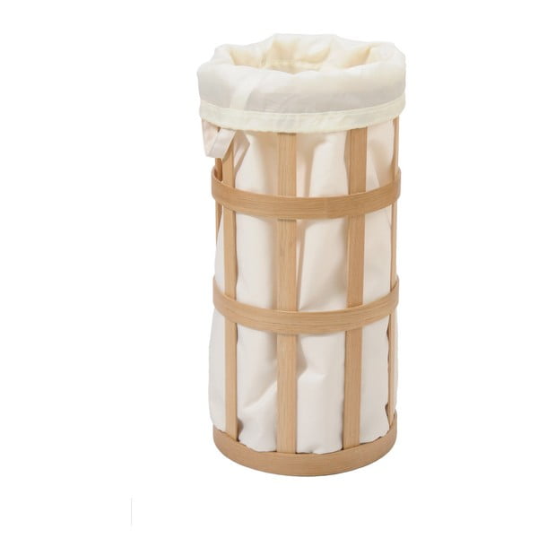 Svijetla drvena košara za rublje s bijelom vrećom Wireworks Cage