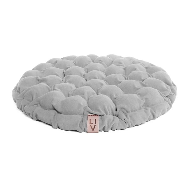 Svijetloplavo-sivi jastuk za sjedenje sa masažnim kuglicama Linda Vrňáková Bloom, ø 65 cm