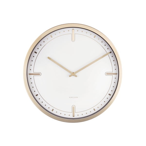 White Wall Clock Karlsson točkice, Ø 42 cm