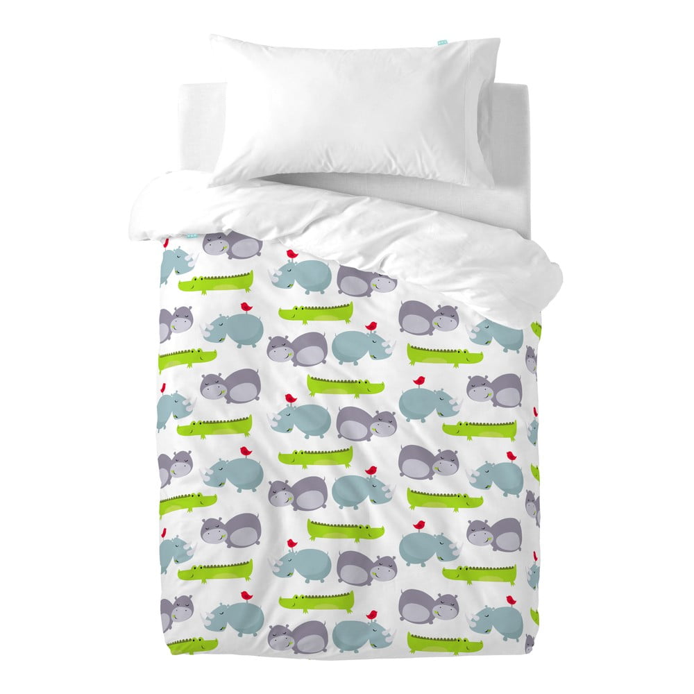 Pamučne plahte za duvet i jastuk za bebe Mr. Fox Hippo, 100 x 120 cm