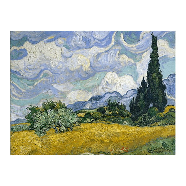 Slika Reprodukcija Vincent Van Gogh - Polje pšenice s čempresima, 60 x 45 cm