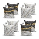 Set od 4 premaze na jastucima Minimalistički jastuk pokriva mramor, 45 x 45 cm